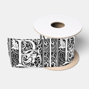 Letter P Middeleeuwse Monogram Art Nouveau Satijnen Lint