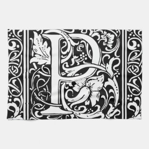 Letter P Middeleeuwse Monogram Art Nouveau Theedoek