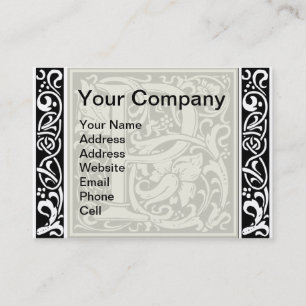 Letter P Middeleeuwse Monogram Art Nouveau Visitekaartje