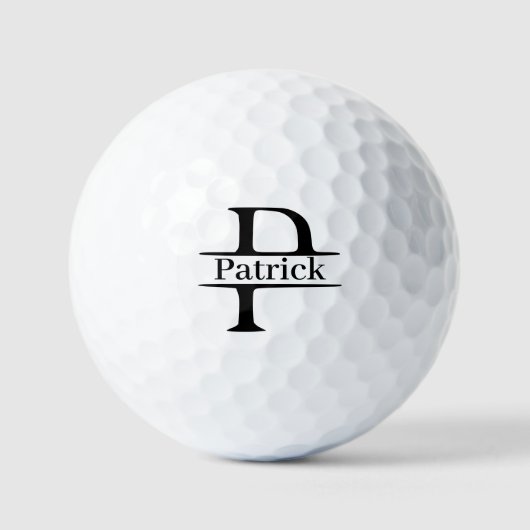 Letter P Monogram Aangepaste naam Golfballen (Voorkant)