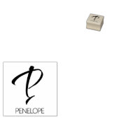 Letter P Monogram Aangepaste rubberen stempel (Gestempeld)