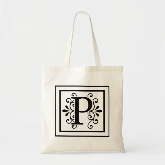 Letter P Monogram Canvas tas (Voorkant)