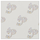 Letter P monogram decoratieve tekst aangepaste sto Stof (Close Up)