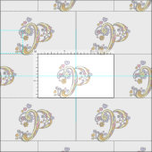 Letter P monogram decoratieve tekst aangepaste sto Stof (Delen)
