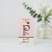 Letter P Monogram Dessert Bakery-Visitekaartjes Visitekaartje (Staand voorkant)