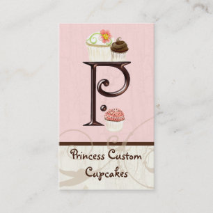 Letter P Monogram Dessert Bakery-Visitekaartjes Visitekaartje