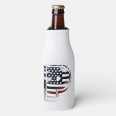 Letter P Monogram Initiaal USA Flesjeskoeler (Fles Voorkant)