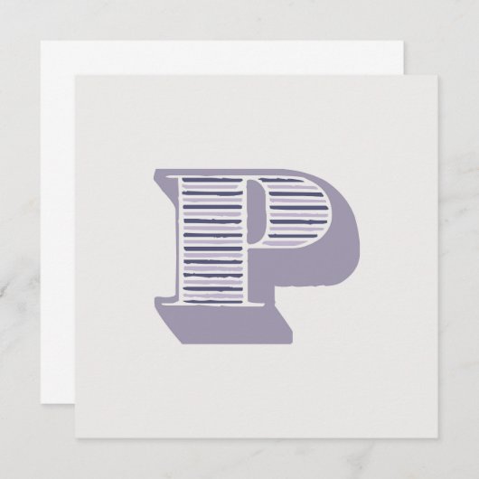 Letter "P" Monogram Kaart (Voorkant / Achterkant)