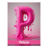 Letter P, Monogram P  - Customizable Name Poster  (Voorkant)