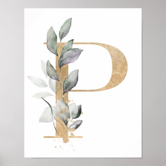 Letter P Monogram Poster (Voorkant)