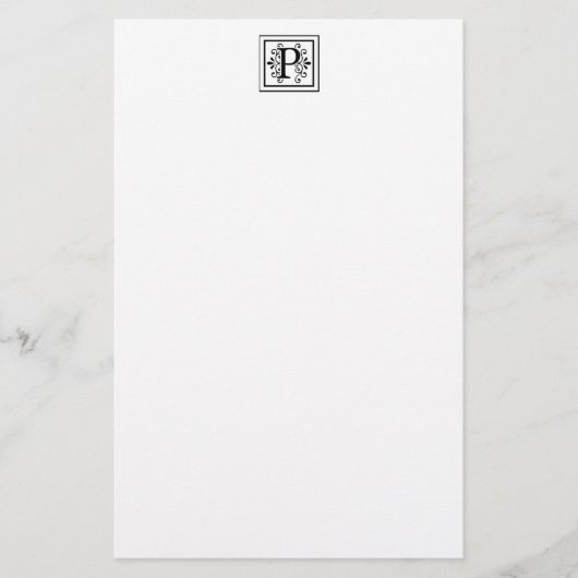 Letter P Monogram Stationery Briefpapier (Voorkant)