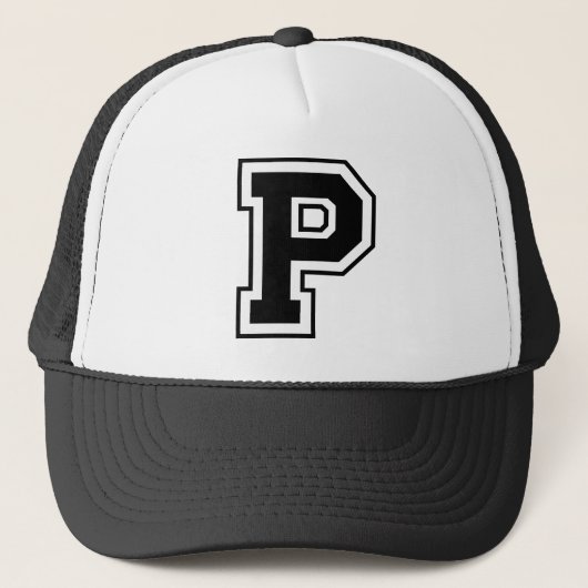 Letter "P"-Monogram Trucker Pet (Voorkant)