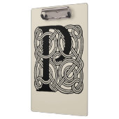 Letter P Monogram Vintage Keltische Knoopprint Klembord (Links)