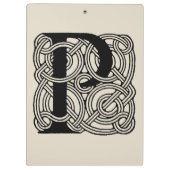 Letter P Monogram Vintage Keltische Knoopprint Klembord (Achterkant)