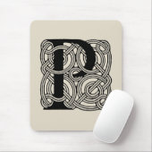 Letter P Monogram Vintage Keltische Knoopprint Muismat (Met muis)
