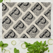 Letter P Monogram Vintage Keltische Knoopprint Theedoek (Gevouwen)