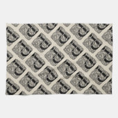 Letter P Monogram Vintage Keltische Knoopprint Theedoek (Horizontaal)
