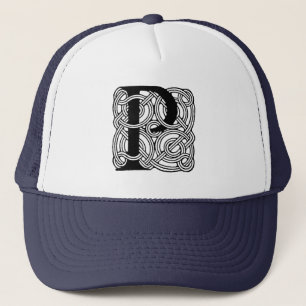 Letter P Monogram Vintage Keltische Knoopprint Trucker Pet