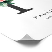 Letter P Monogram Waterverf Perzikflessen urserij Poster (Hoek)