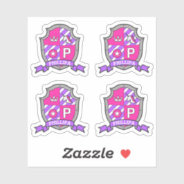 Letter P naam Phillipa eenhoorn prinses crest Sticker