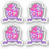 Letter P naam Phillipa eenhoorn prinses crest Sticker (Voorkant)