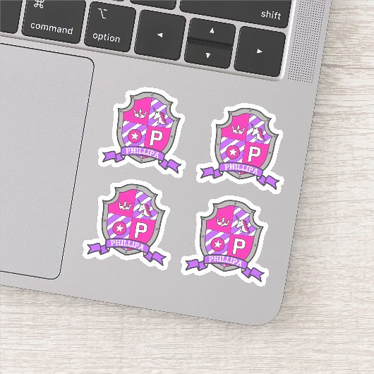 Letter P naam Phillipa eenhoorn prinses crest Sticker (Detail)