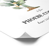 Letter P New Baby Monogram Birth Print Greenery (Hoek)