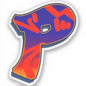 Letter P - Night Sky Sticker (Voorkant)