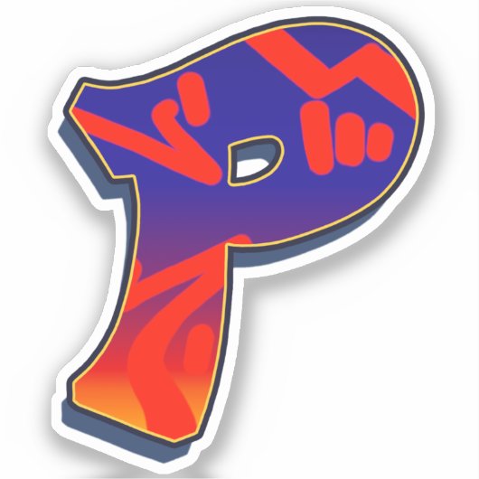 Letter P -  Night Sky Sticker (Voorkant)