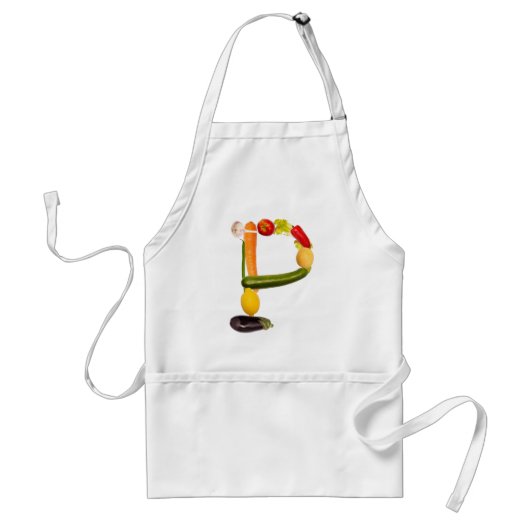 letter "P" of fruits and vegetables Standaard Schort (Voorkant)