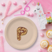 Letter P Pancake Beige Colour Paper Bord (Feest)