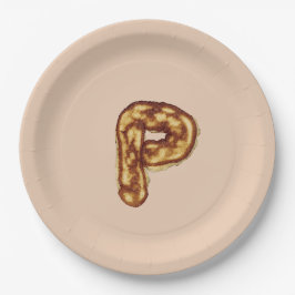 Letter P Pancake Beige Colour Paper Bord