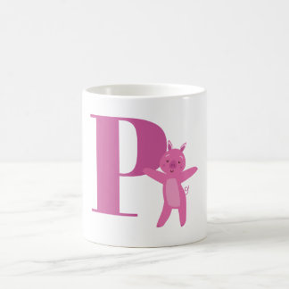 Letter P & Pig Koffiemok