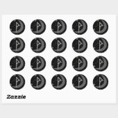 Letter P Rune Runic Monogram Geometric Moon Black Ronde Sticker (Vel)