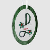*~* Letter P Rustic Kerstmis FOTO Wood AP44 Ornament (voorkant)