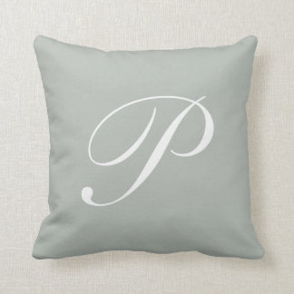 Letter P Silver Grey Monogram Pillow Kussen