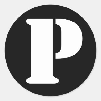 Letter P Stencil Alphabet van Janz Black Ronde Sticker