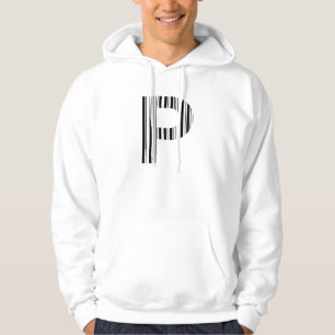 LETTER P STREEPJESCODE Eerste Initiaal Barcodepatr Hoodie
