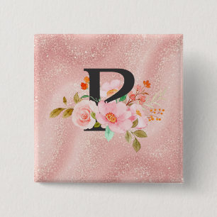 Letter P Vierkante Button 5,1 Cm
