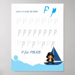 Letter P Volgen Poster voor Kinderen