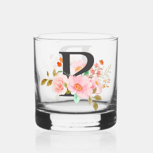 Letter P Whisky Glas