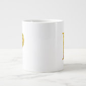 Letter P Yellow Gold Boho Marble Monogram Grote Koffiekop (Voorkant)