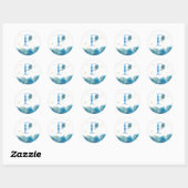 *~* LETTER P - Zee Ocean Beach Envelope Sticker (Vel)