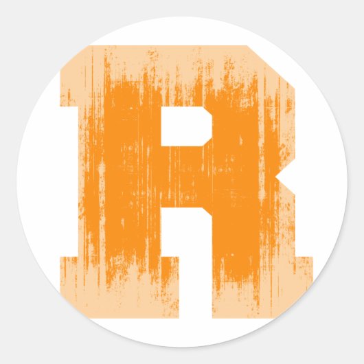 LETTER PRIDE R ORANJE .png Ronde Sticker (Voorkant)