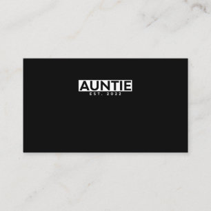 Letter Print Graphic Auntie est. 2022 Visitekaartje