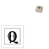 Letter Q 1 inch rubberen stempel (Gestempeld)