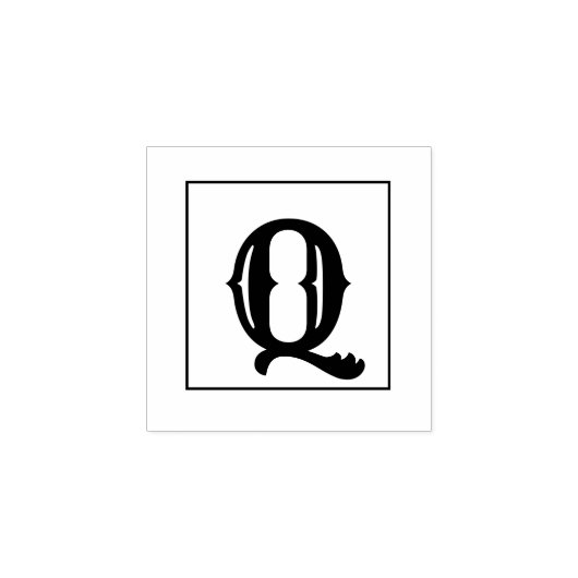 Letter Q 1 inch rubberen stempel (Afrduk)