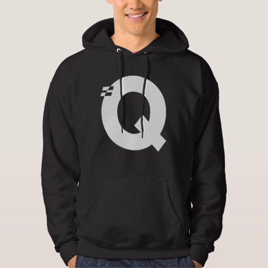 Letter Q Alphabet Initiaal Monogram Hoodie (Voorkant)