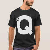 Letter Q Alphabet Initiaal Monogram T-shirt (Voorkant)