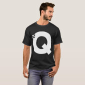 Letter Q Alphabet Initiaal Monogram T-shirt (Voorkant volledig)